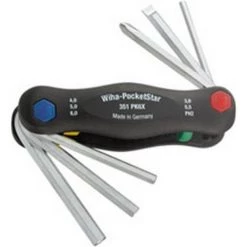 Vente flash ???? WIHA Jeu De Clés Coudées à 6 Pans, Mélangé, Dans Support Rabattable En Plastique PocketStar®, Quantité : 6 Pièces, Long. Du Boîtier 95 Mm ????