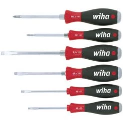 Coupon ???? WIHA Jeu 6 Tournevis Softfinish Fente-Phillips Disque Frappe Acier 21250 ????