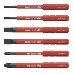 Tout neuf ???? WIHA Boite De 6 Embouts Slim Fente / PH, Isolés 1000V 2,5 - 3,5 - 5,56,5 - PH1 - PH2 ????