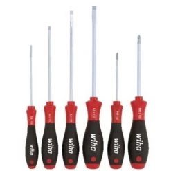 Sortie ???? WIHA Jeux De 6 Tournevis Lame Ronde Fendu Et Pozidriv - 302 ZK 6 SO - SoftFinish ????