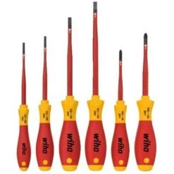 Remise ???? WIHA Jeu De 6 Tournevis Isolés 1000 V Fendu Et Philips - Soft Finish SlimFix ❤️