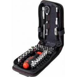 Vente flash ???? Wiha Socket Et Bit Set 1/4 Hexagonale Métrique, 40 Pcs. Dans La Poche De Ceinture ✔️